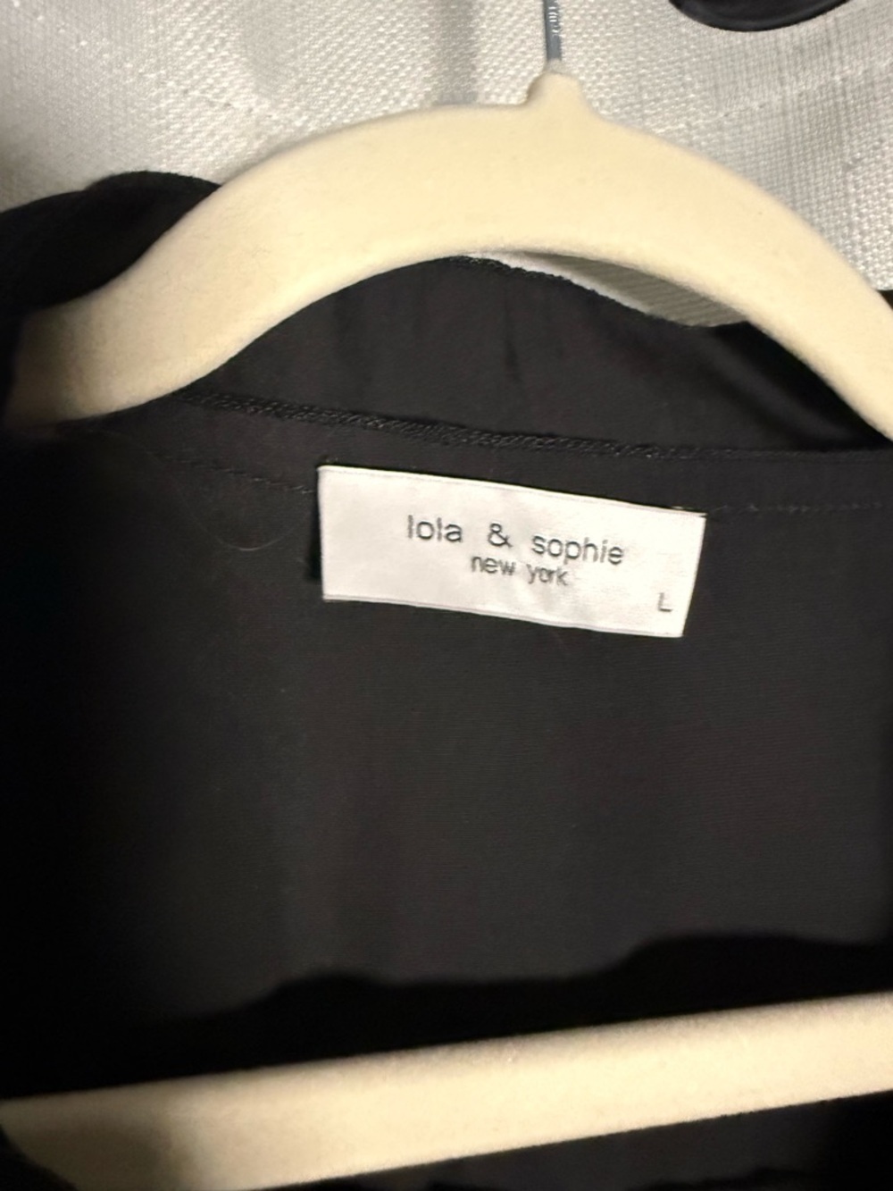 Lola & Sophie Black Satin Lightweight Utility Zip Up Jacket Size Large - Picture 4 of 7